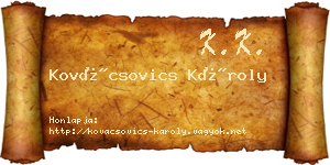 Kovácsovics Károly névjegykártya