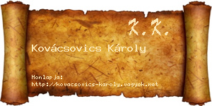 Kovácsovics Károly névjegykártya